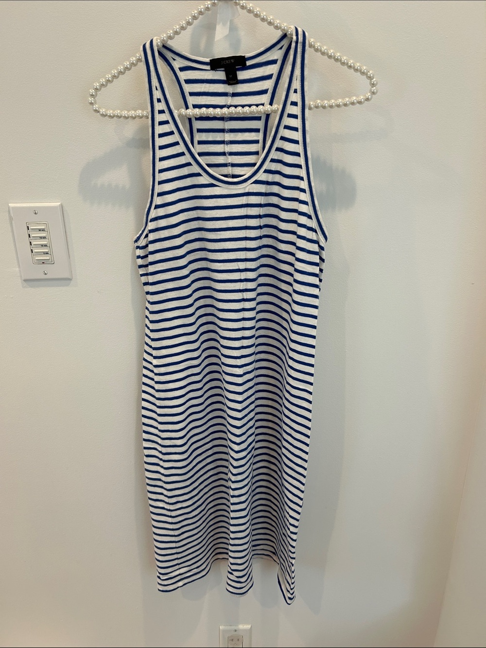 Jcrew cotton Striped Blue & White Tank Dress